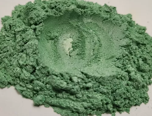 Light Sage Green Pearl Is a Multi Color series Mica Pigment which is sized at 10-60 UM.
