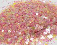 Sunset Pink Opalescent Chunky Metal Flake Glitter