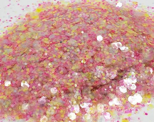 Sunset Pink Opalescent Chunky Metal Flake Glitter