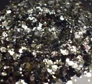 Silver Onyx Chunky Metal Flake Glitter