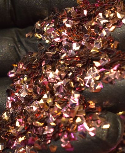Coral Pink 3MM Pentastar Shaped 3D Glitter Metal Flake